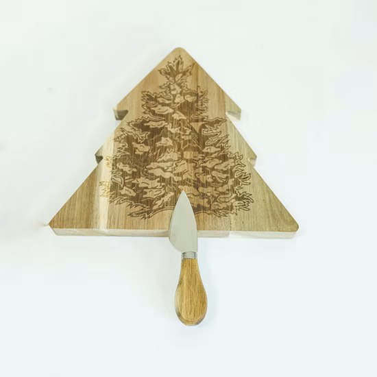 Tábua de corte de bambu em forma de árvore de Natal Tábua de corte de madeira Charcutaria Tábua de servir queijo