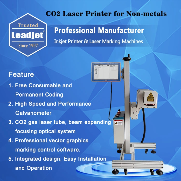 Leadjet CO2 Laser Marking Machine Laser Printer for Plastic Bottles